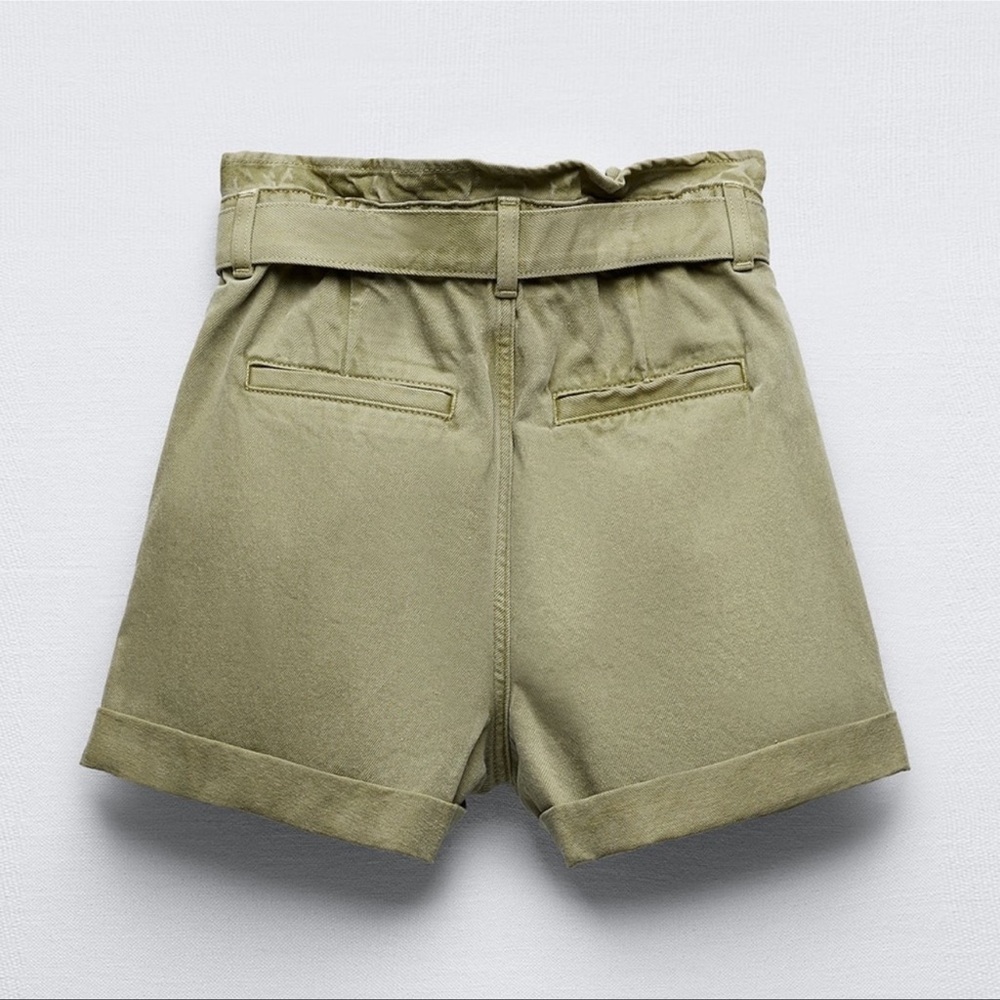 Zara Green Khaki Shorts - Picture 8 of 9